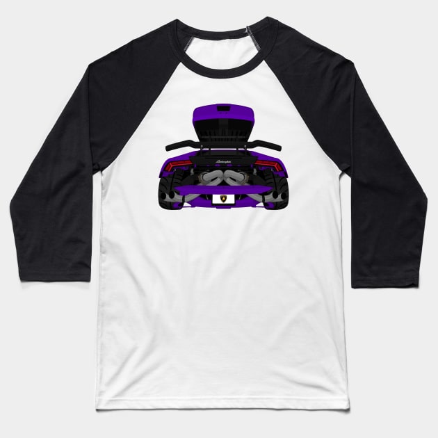 HURACAN PURPLE Baseball T-Shirt by VENZ0LIC